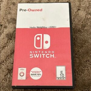 Nintendo Switch Hello Neighbor Game - Red Cover